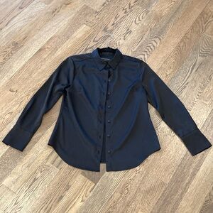 EUC BR Classic Fit black satin shirt XSP